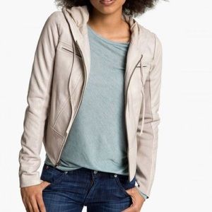 Trouve Leather Hoodie - hooded leather jacket